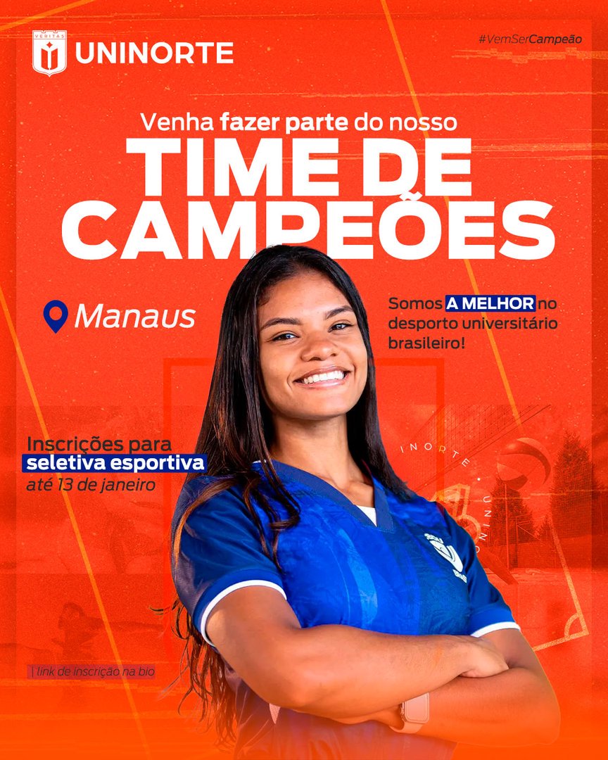 Banner de campanhas das seletivas dos Jogos Universitários Brasileiros da UNINORTE