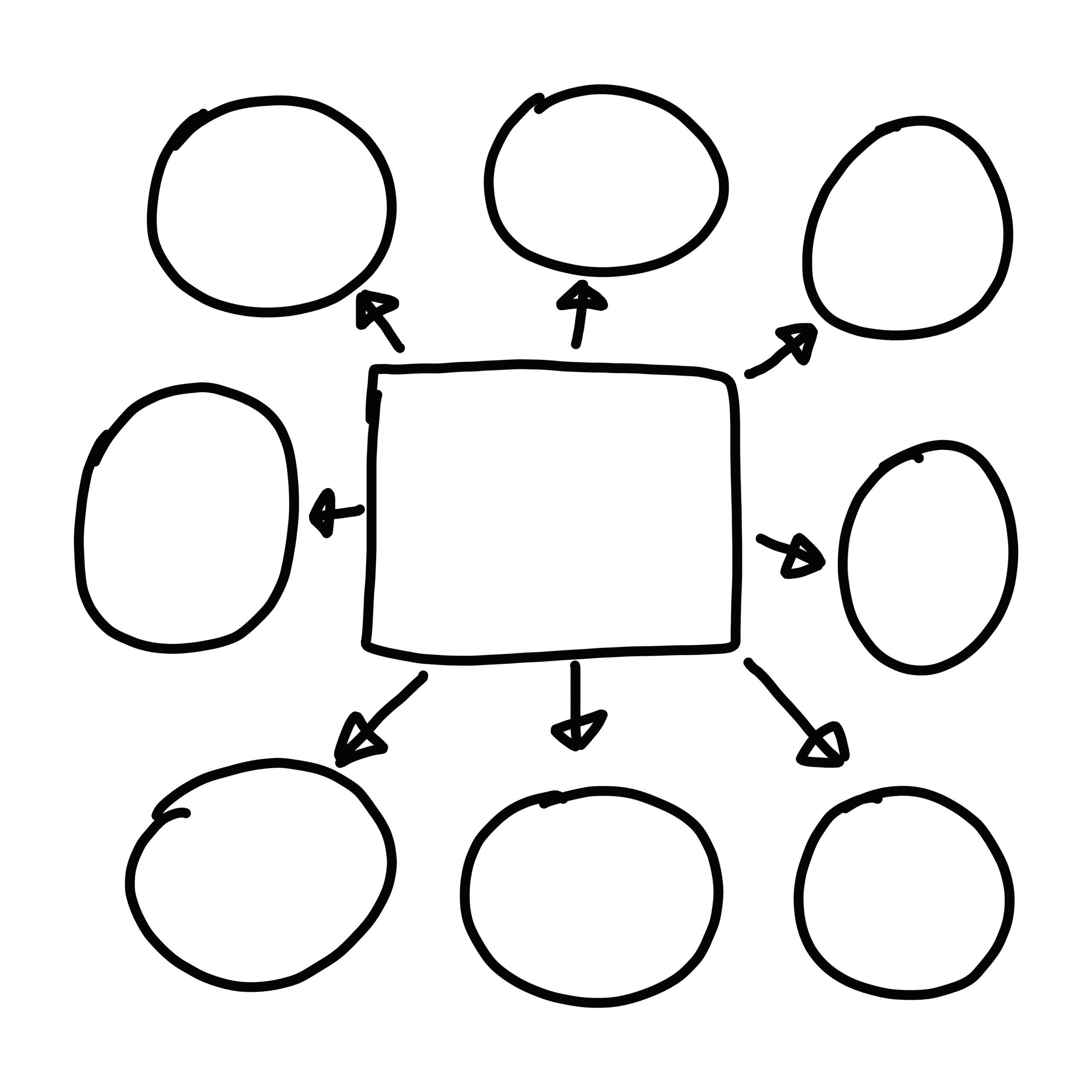 Vários desenhos de como fazer um mapa mental para o enem em um fundo branco